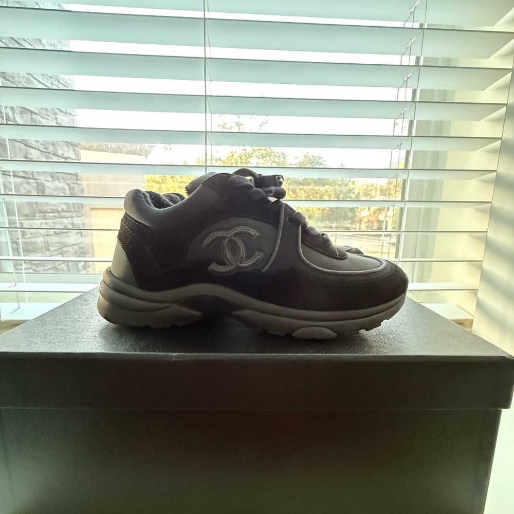 Chanel Interlocking CC Black Sneakers